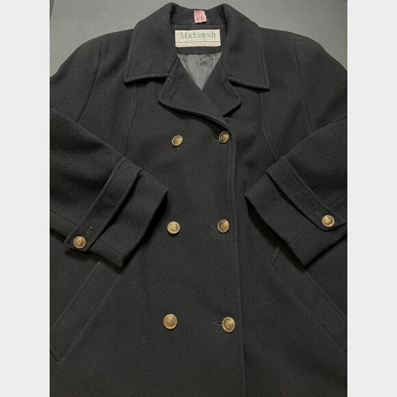 Mackintosh Womens 100% Wool Double Breasted Acetate Lined Pea Coat USA XXL EUC - Picture 3 of 8